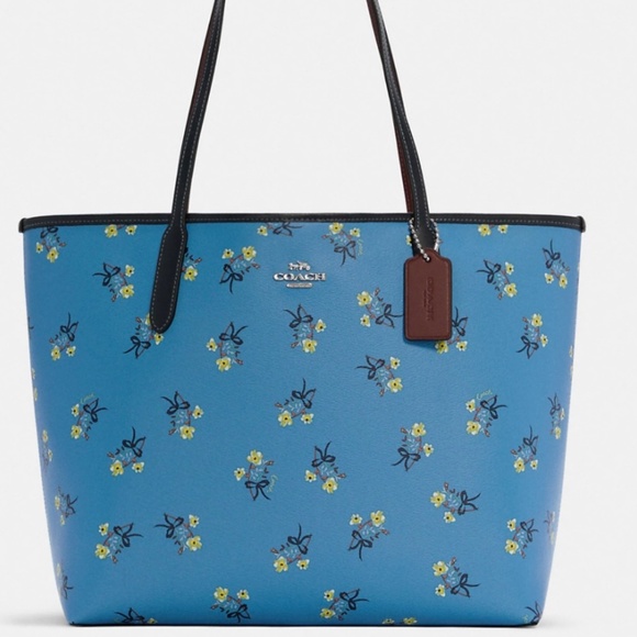NWT Coach City Tote Floral Bow tie Design